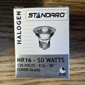 MR16 Halogen Light Bulb 50W - Silver/White 5-Pack